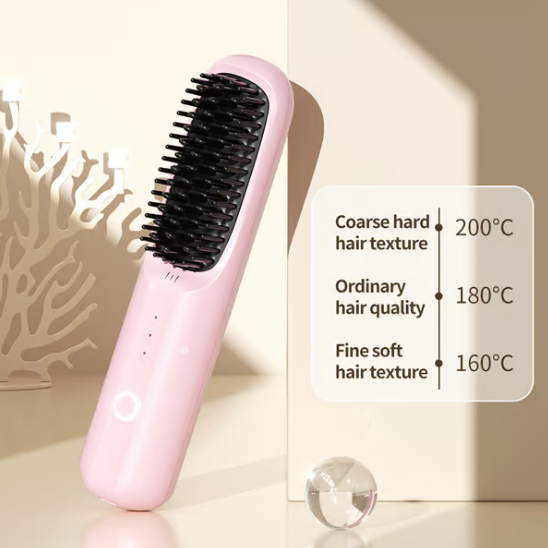 Bondilane — Cordless Hair Straightener Brush Portable Negative Ion Ceramic Hot Comb