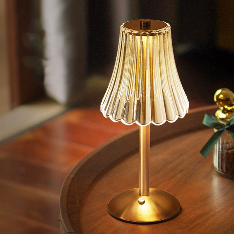 Bondilane — Cordless Rechargeable Crystal Table Lamp with Touch Control