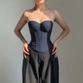Bondilane — Corset Top Strapless Bustier Boned Bodycon Going Out Crop Top