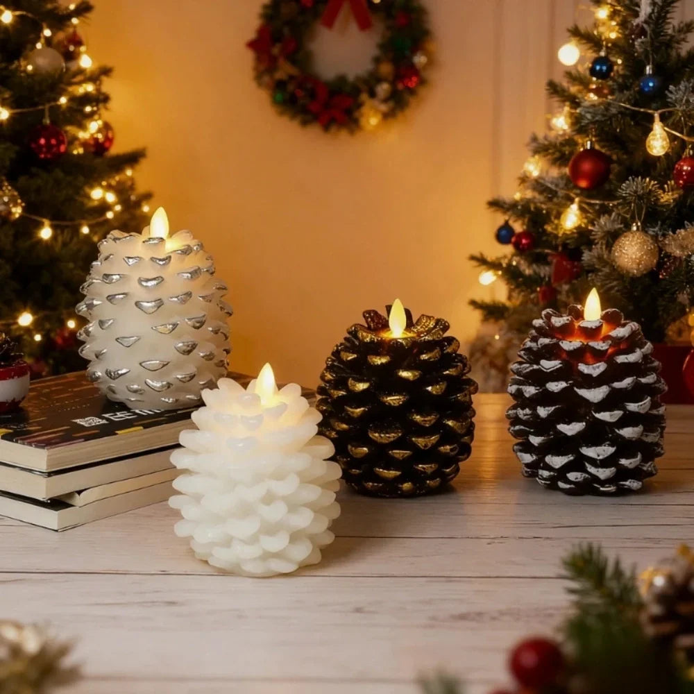 Bondilane — Cosy Artisan-inspired Flameless Pinecone LED Candles with Remote Timer