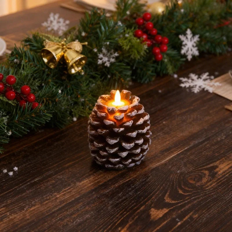 Bondilane — Cosy Artisan-inspired Flameless Pinecone LED Candles with Remote Timer