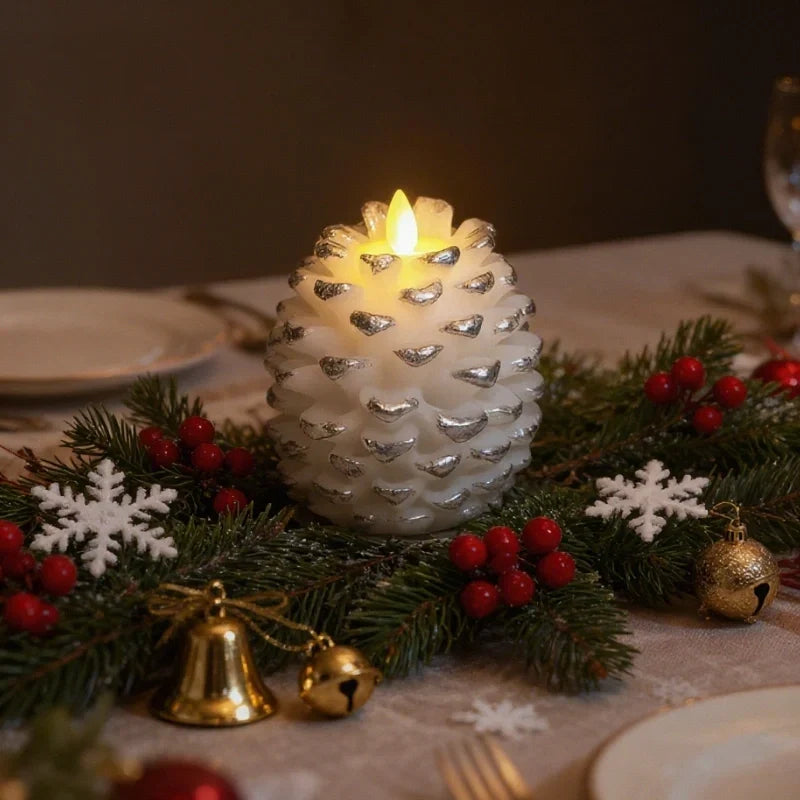 Bondilane — Cosy Artisan-inspired Flameless Pinecone LED Candles with Remote Timer
