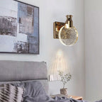 Bondilane — Crystal Round LED Wall Sconce Bedside Lamp for Modern Interior