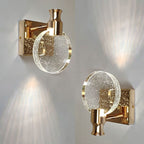 Bondilane — Crystal Round LED Wall Sconce Bedside Lamp for Modern Interior
