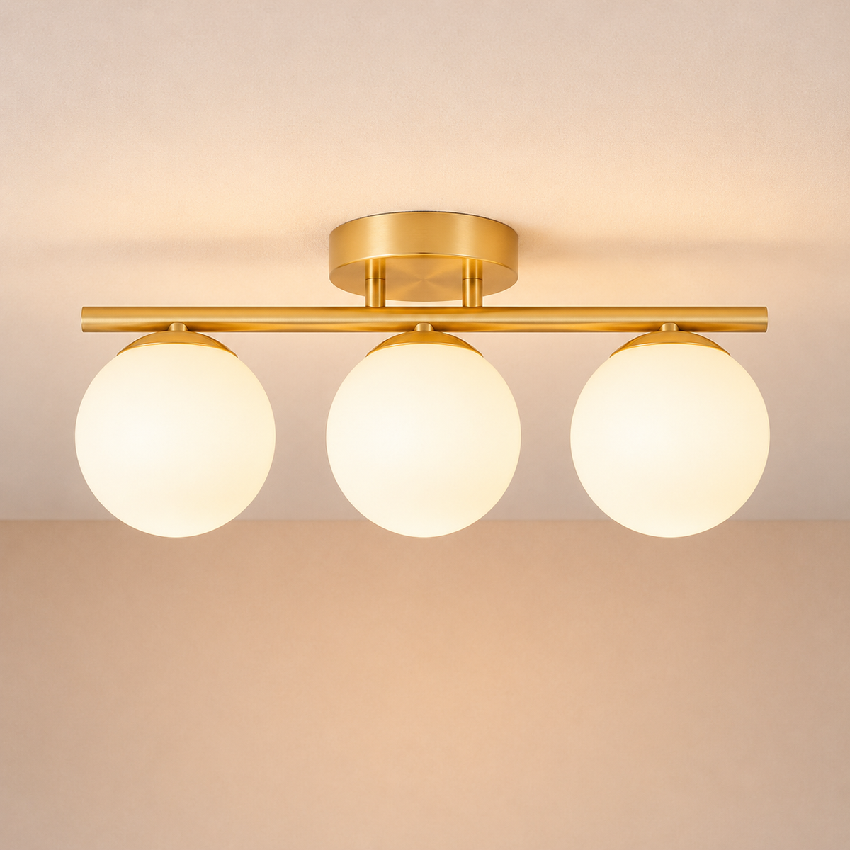 Bondilane — Opaline LED Ceiling Lamp with Globe Shades