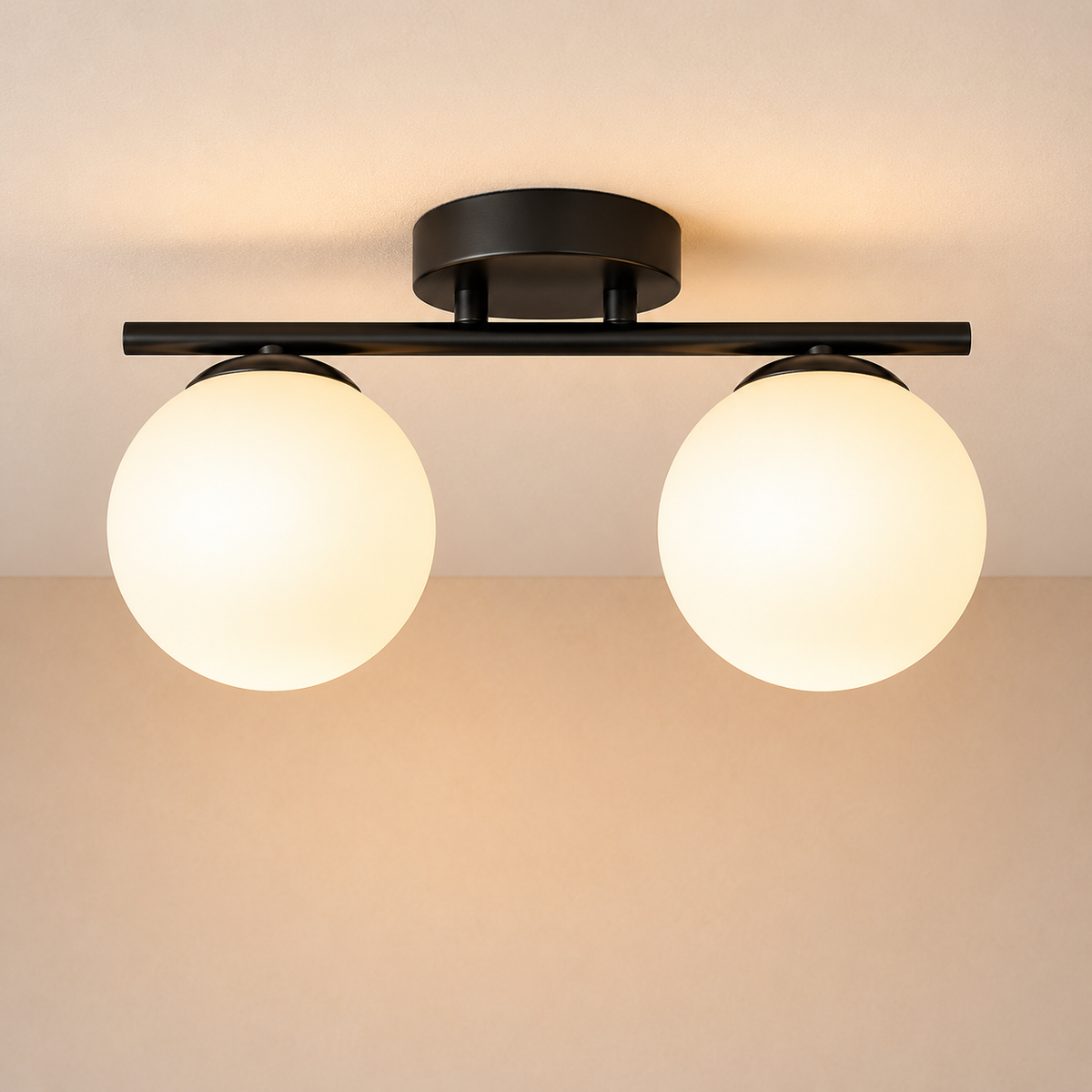 Bondilane — Opaline LED Ceiling Lamp with Globe Shades