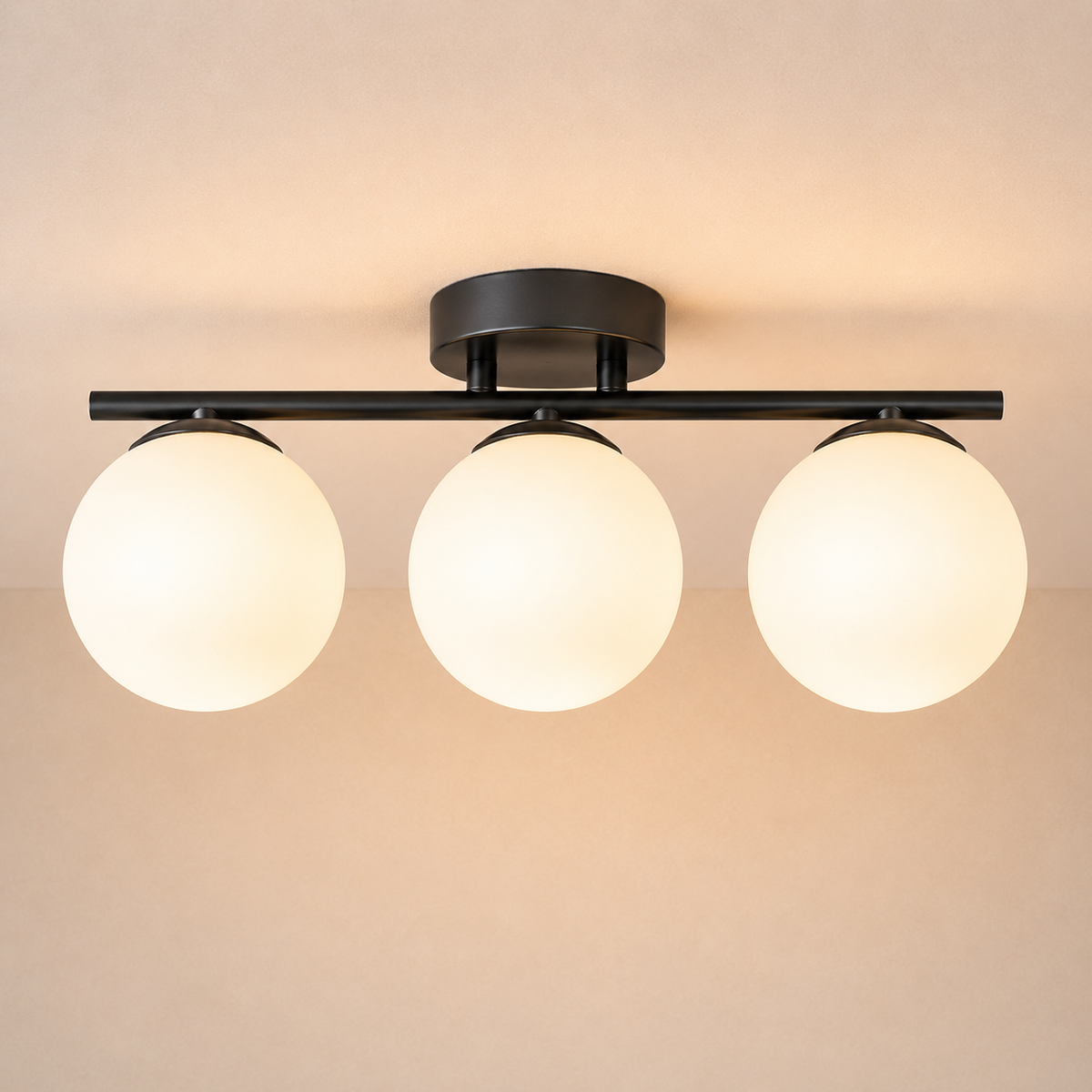 Bondilane — Opaline LED Ceiling Lamp with Globe Shades