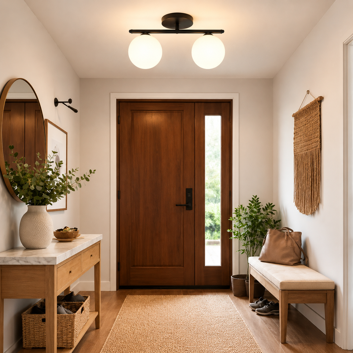 Bondilane — Opaline LED Ceiling Lamp with Globe Shades