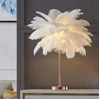 Bondilane — Feather Palm LED Bedside Table Lamp with Remote Control