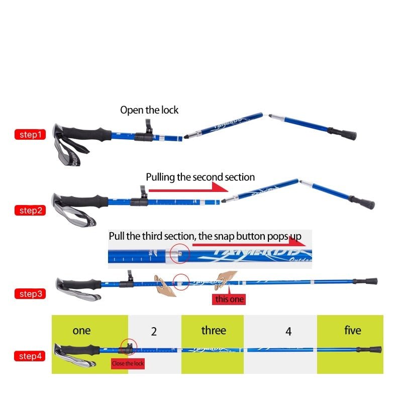 Bondilane — Foldable Adjustable Trekking Poles Lightweight Hiking Support