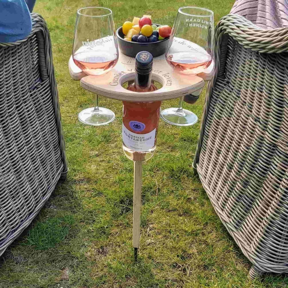 Bondilane — Foldable Picnic Wine Table Portable Outdoor Stand for Glasses & Bottle