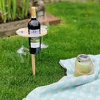 Bondilane — Foldable Picnic Wine Table Portable Outdoor Stand for Glasses & Bottle