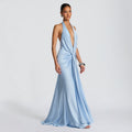 Bondilane — Halter Maxi Dress Backless Slit Sexy Summer Long Dress