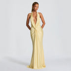 Bondilane — Halter Maxi Dress Backless Slit Sexy Summer Long Dress