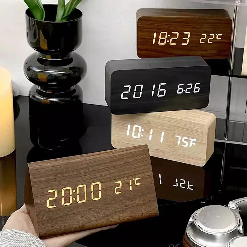 Bondilane — LED Smart Alarm Clock | Modern Voice-Controlled Wooden Design