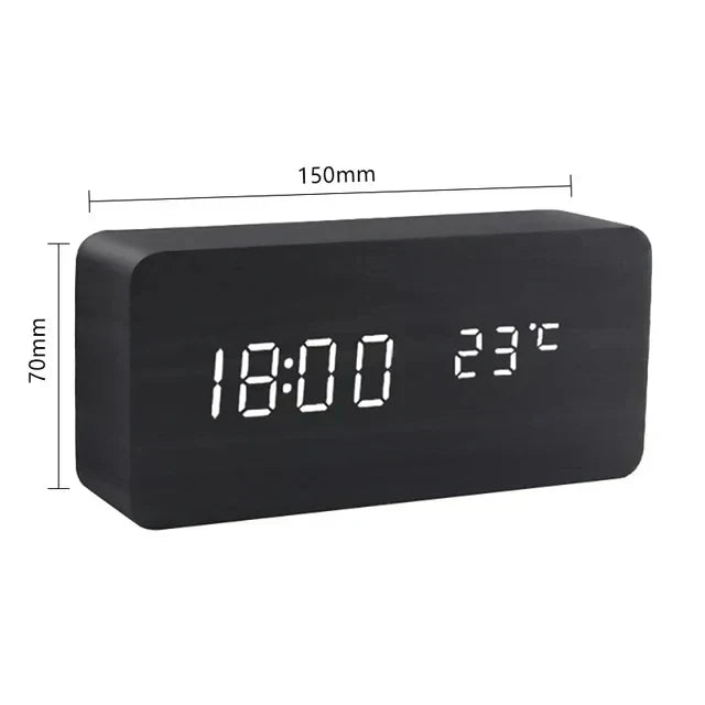 Bondilane — LED Smart Alarm Clock | Modern Voice-Controlled Wooden Design