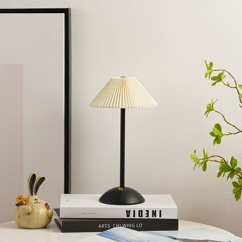 Bondilane — Brass Cone Fabric Table Lamp