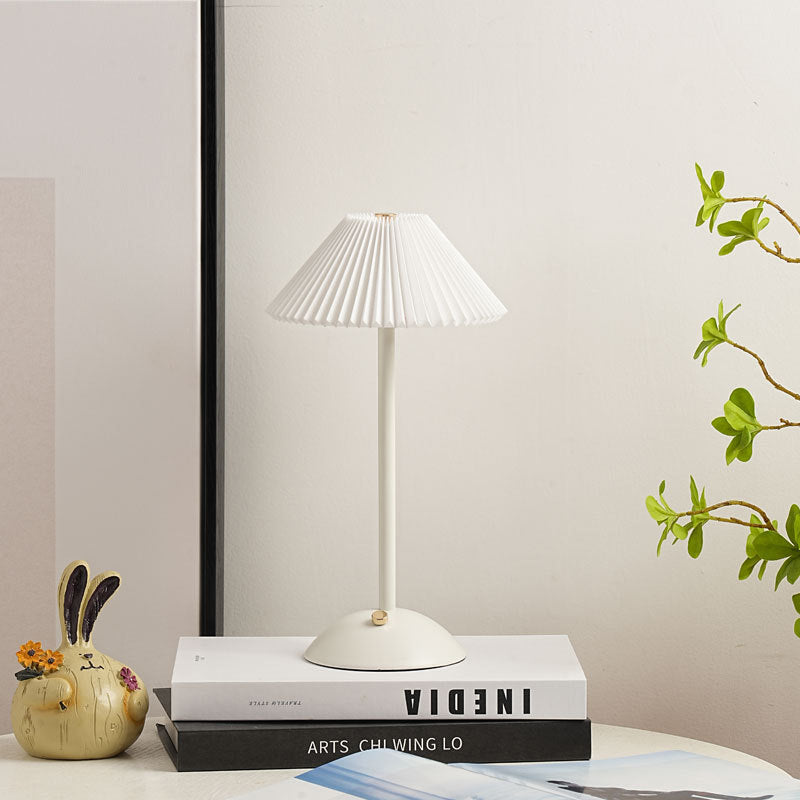 Bondilane — Brass Cone Fabric Table Lamp
