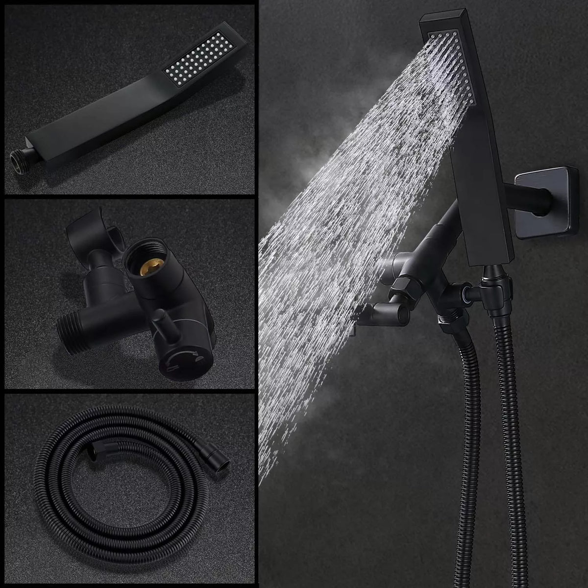 Bondilane — Luxury Cascading Waterfall Rain Shower Head with 3-way Diverter Switches