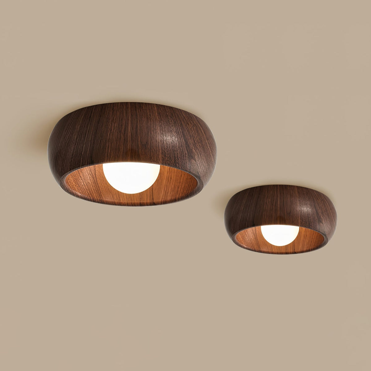 Bondilane — Modern Ceiling Light Wood Flush Mount Minimalist LED Fixture