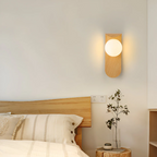 Bondilane — Modern Wood Effect LED Wall Light with Round Globe Shade