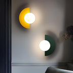 Bondilane — Modern Semicircle Wall Light with Round Glass Shade