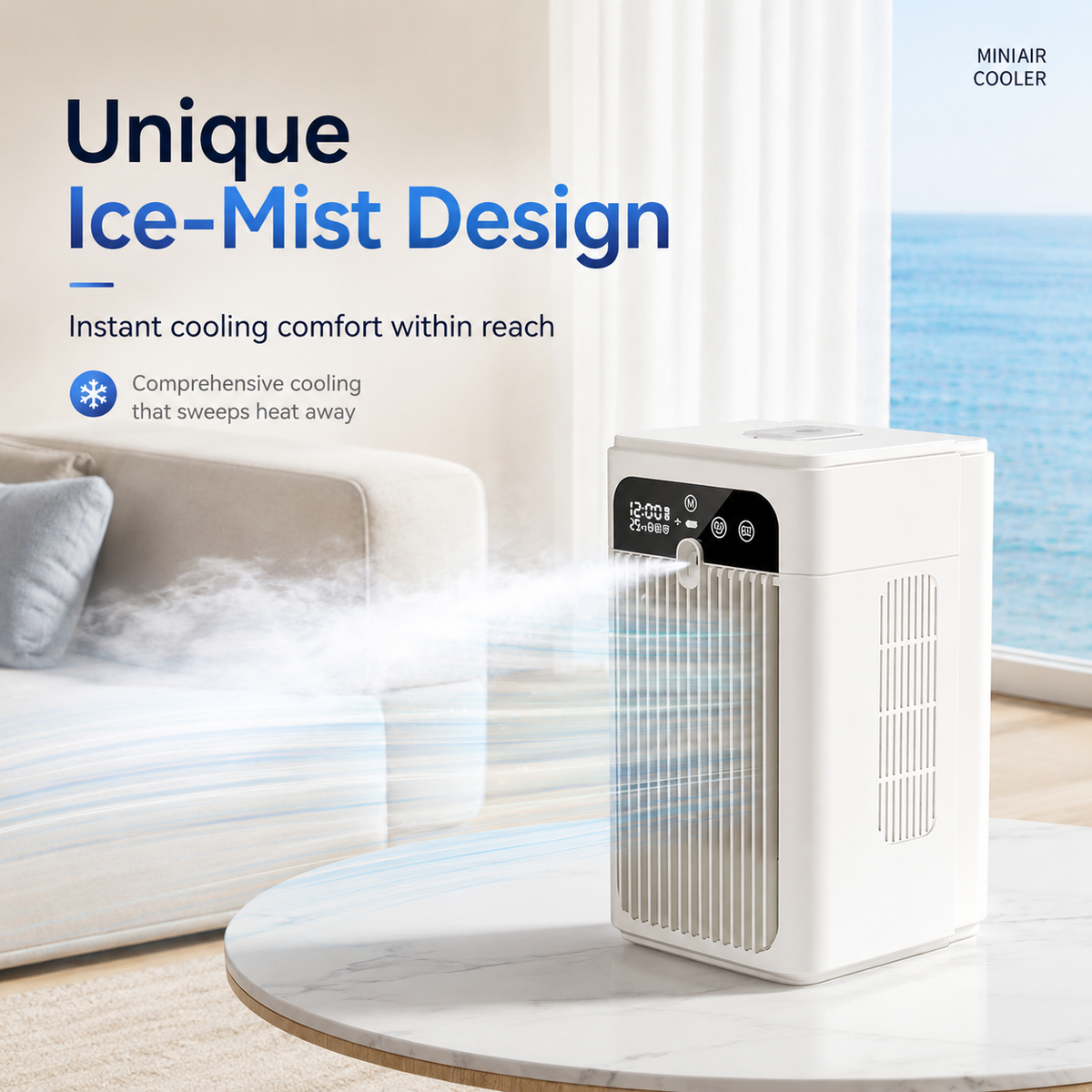 Bondilane — Portable Mist Cooling Fan Mini Desktop Air Cooler with 370mL Water Tank