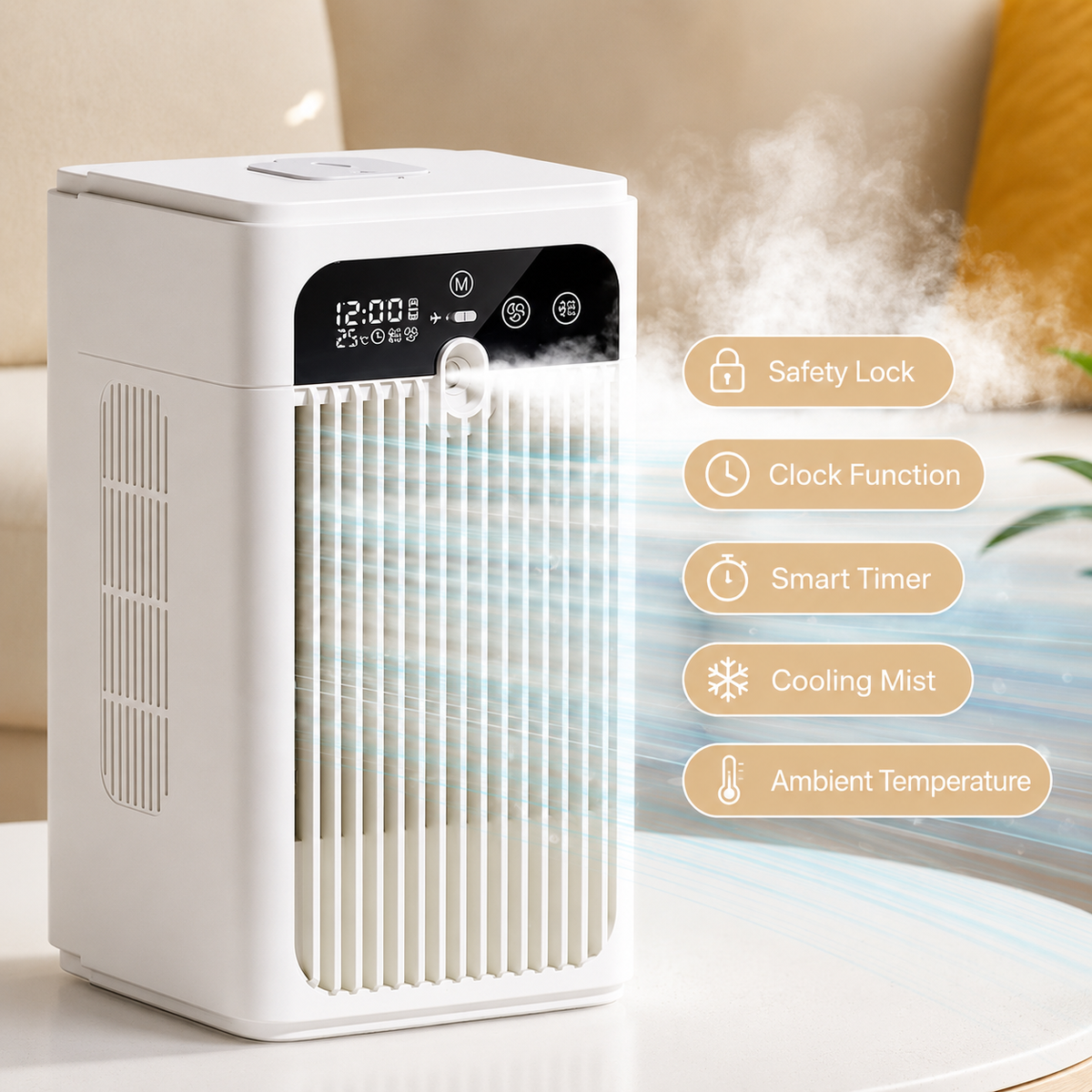 Bondilane — Portable Mist Cooling Fan Mini Desktop Air Cooler with 370mL Water Tank