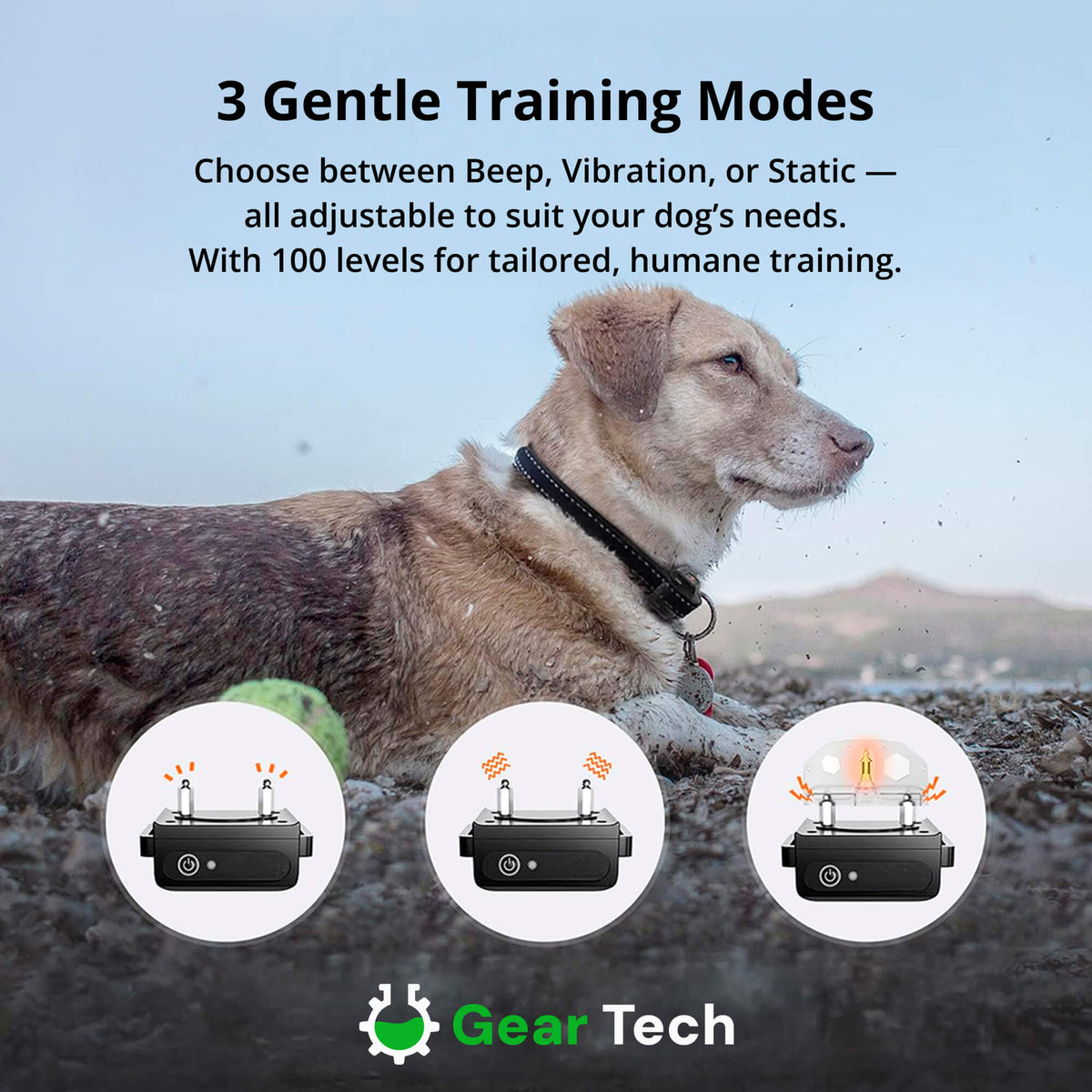 Bondilane — Rechargeable Dog Training Collar with Beep, Vibration & Static Modes