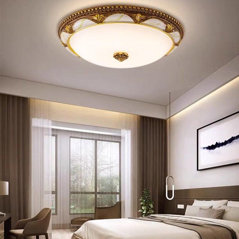 Bondilane — Retro Circular Floral Glass LED Ceiling Light for Modern Interior