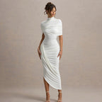 Bondilane — Ruched Bodycon Dress Backless Strapless Mini Club Dress