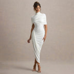 Bondilane — Ruched Bodycon Dress Backless Strapless Mini Club Dress