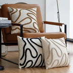 Bondilane — Boho Chenille Cushion Cover with Geometric Lines