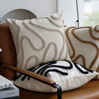 Bondilane — Boho Chenille Cushion Cover with Geometric Lines
