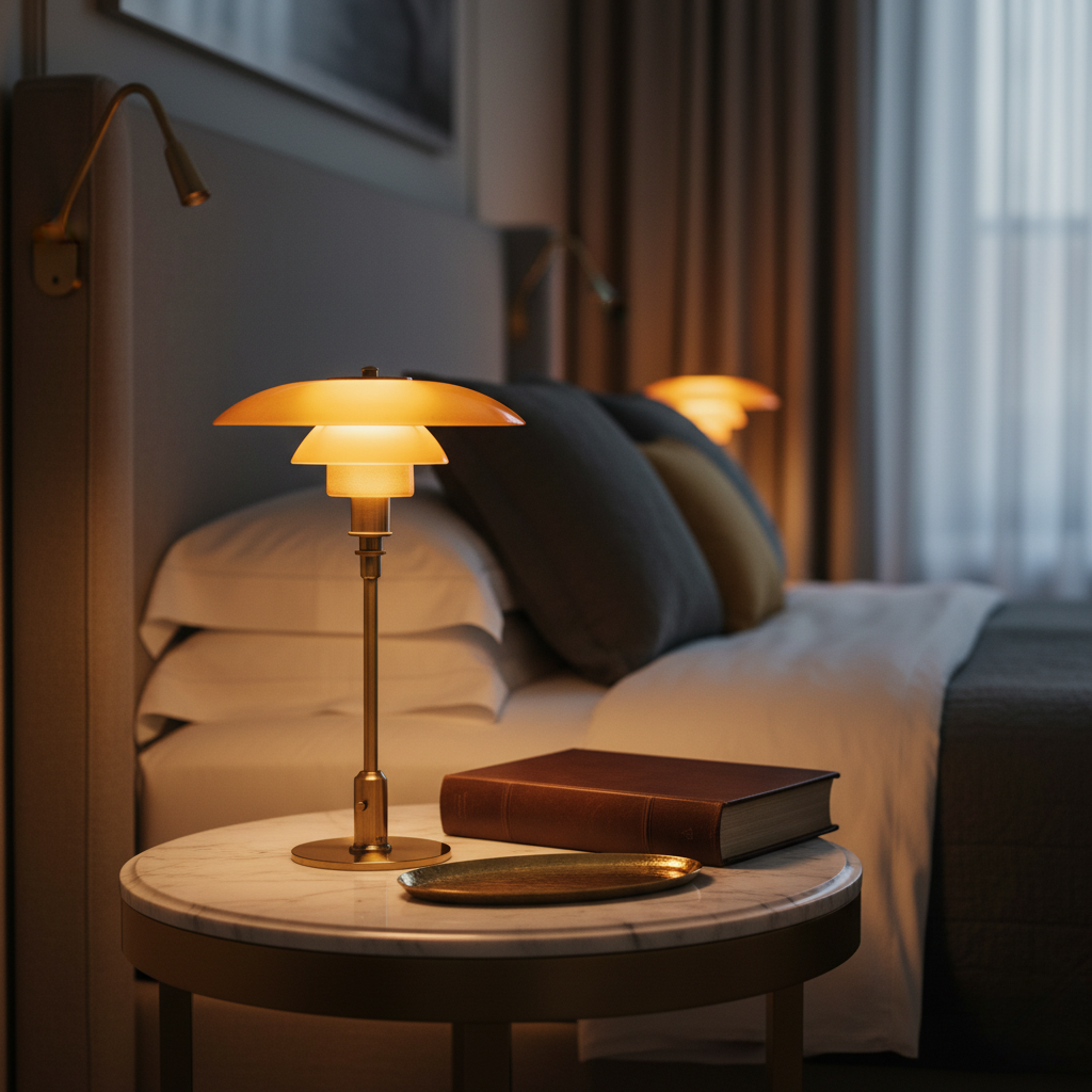 Bondilane — Scandinavian Bedside Table Lamp with Minimalist Glass Shade