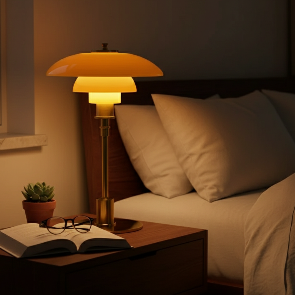 Bondilane — Scandinavian Bedside Table Lamp with Minimalist Glass Shade