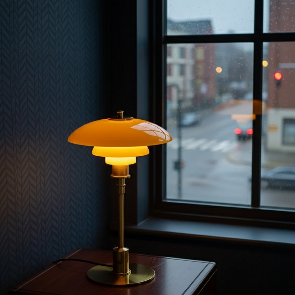Bondilane — Scandinavian Bedside Table Lamp with Minimalist Glass Shade