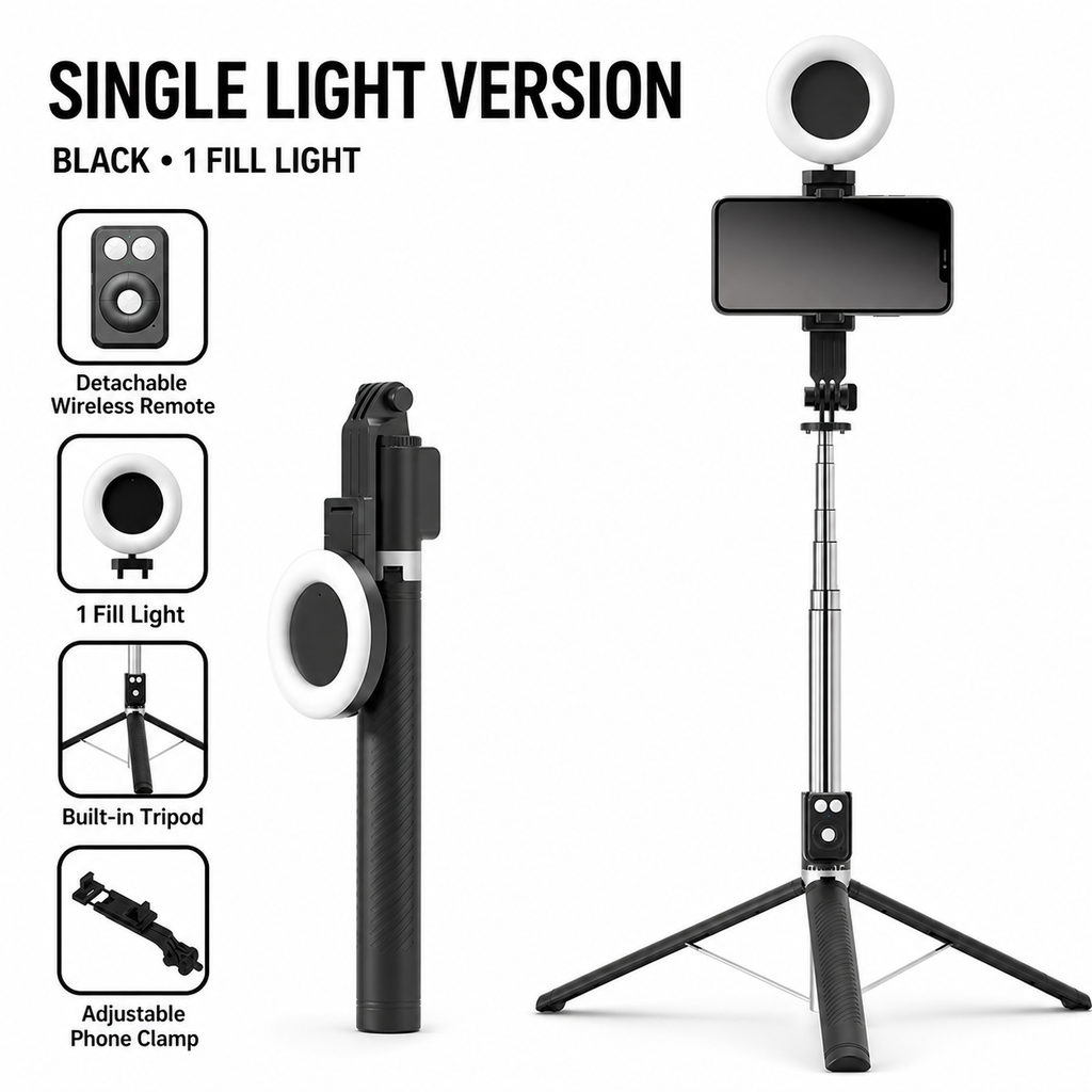 Bondilane — Selfie Stick Tripod Combo 65.7" Extendable Bluetooth Remote Phone Stand