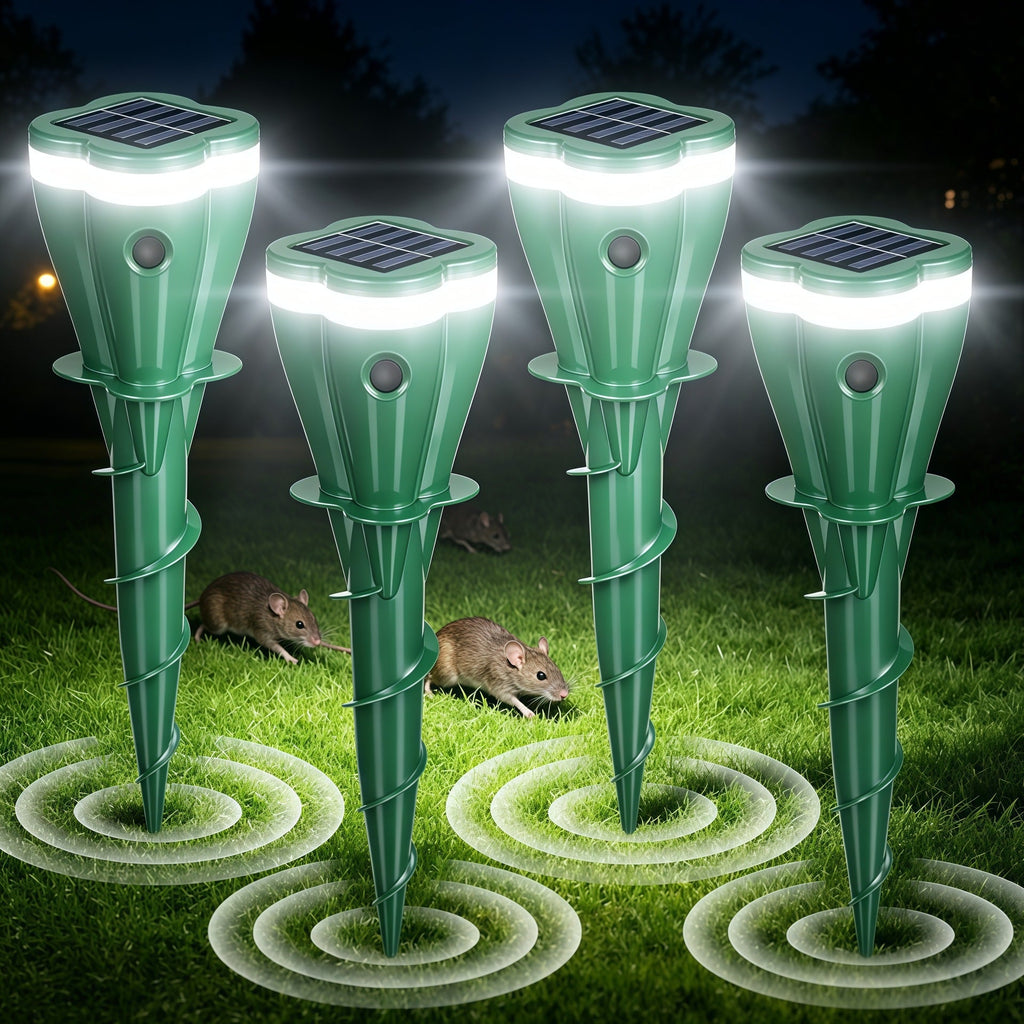 Bondilane — Solar Mole Repellent Stakes Waterproof Sonic Vole Gopher Deterrent Yard