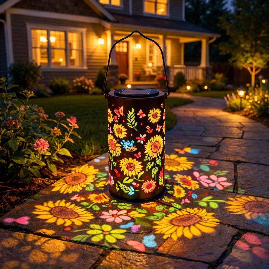 Bondilane — Solar Sunflower Garden Light Waterproof Outdoor Lantern Warm Glow Patio Decor
