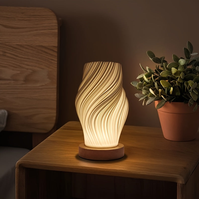 Bondilane — Wooden USB Table Lamp with Adjustable Brightness