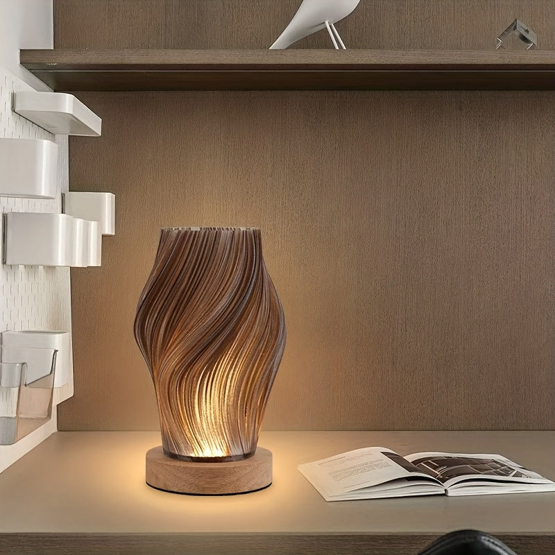 Bondilane — Wooden USB Table Lamp with Adjustable Brightness
