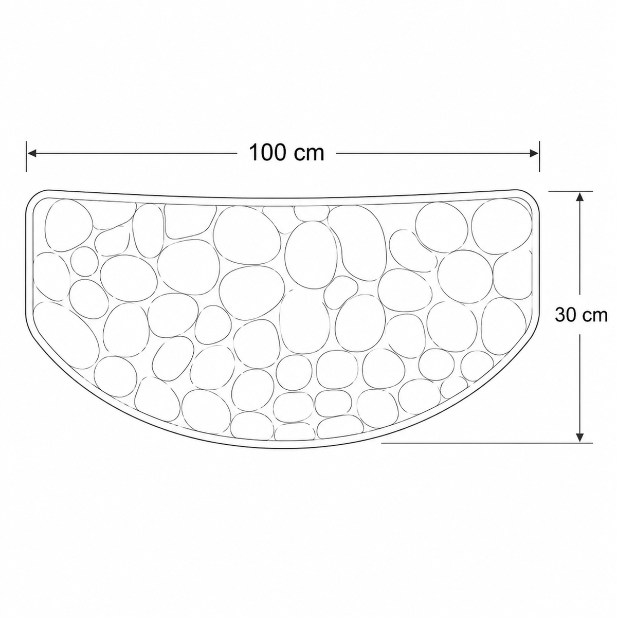 Bondilane — Curved Thickened Non-Slip Bath Mat for Shower and Toilet Floor
