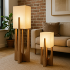 Bondilane — Versatile Wabi-Sabi Japanese Style LED Floor Lamp with Sturdy Wooden Base