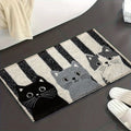 Bondilane — Striped Cartoon Cat Rug Waterproof Soft Floor Mat
