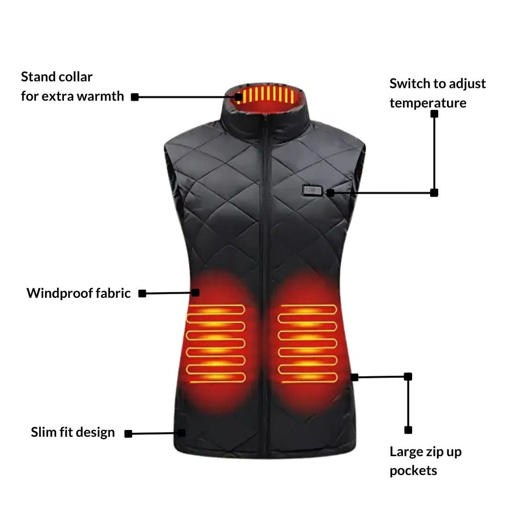 Bondilane — Women’s Heated Gilet Lightweight Electric Vest with Adjustable Heat Levels