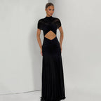 Bondilane — Women's Bodycon Maxi Dress Ruched Cut Out Sexy Party Long Dress