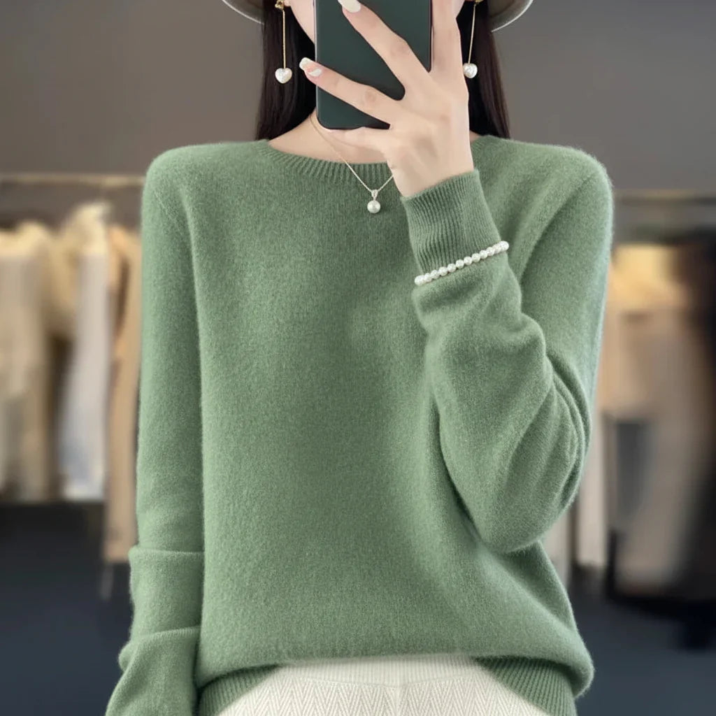 Bondilane — Women's Cashmere Sweater Crewneck Pullover Soft Warm Knit