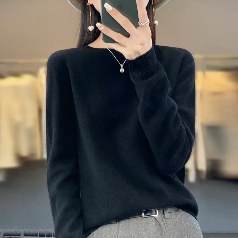 Bondilane — Women's Cashmere Sweater Crewneck Pullover Soft Warm Knit