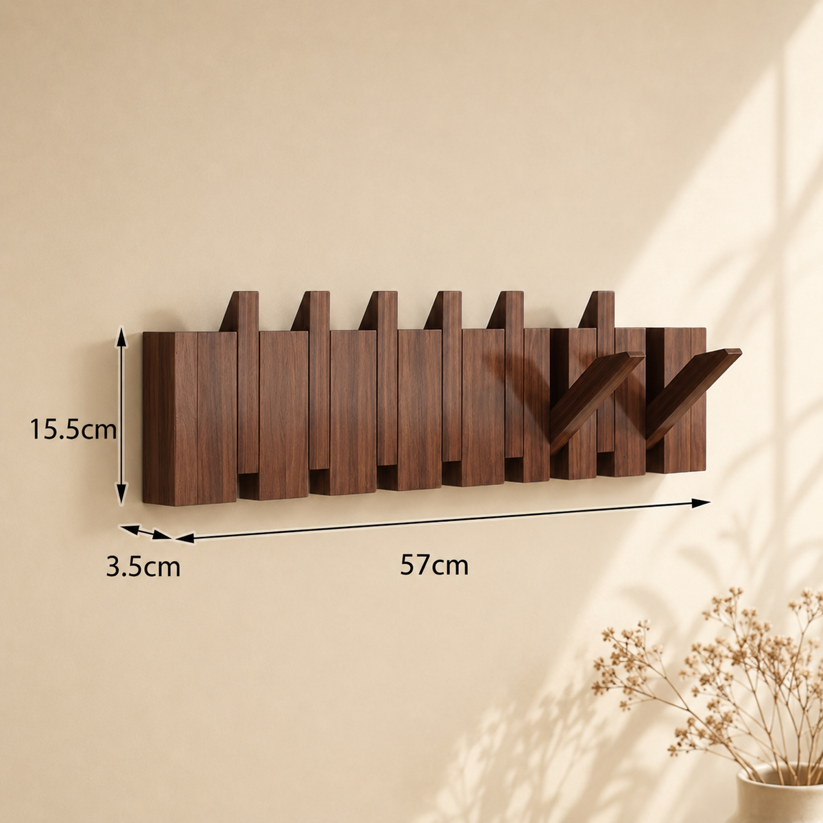 Bondilane — Wooden Space-Saving Wall-Mounted Piano Hanger Rack